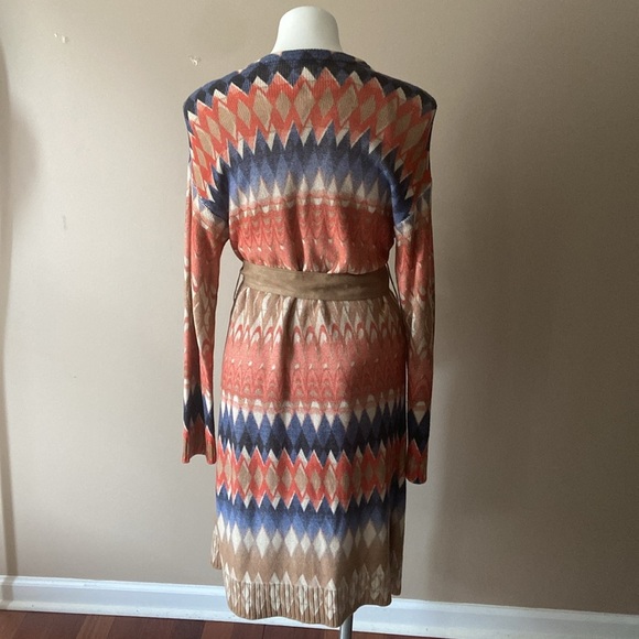 Chico’s Women’s Rustic Boho Long Cotton Blend Cardigan Sweater Size 8 - Picture 3 of 7